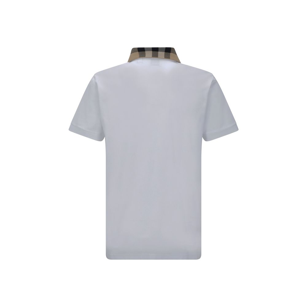 Burberry White Cotton Polo Shirt