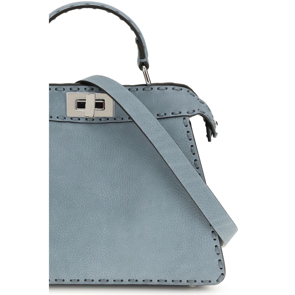Fendi Light Blue Calf Leather Bos Taurus Handbag