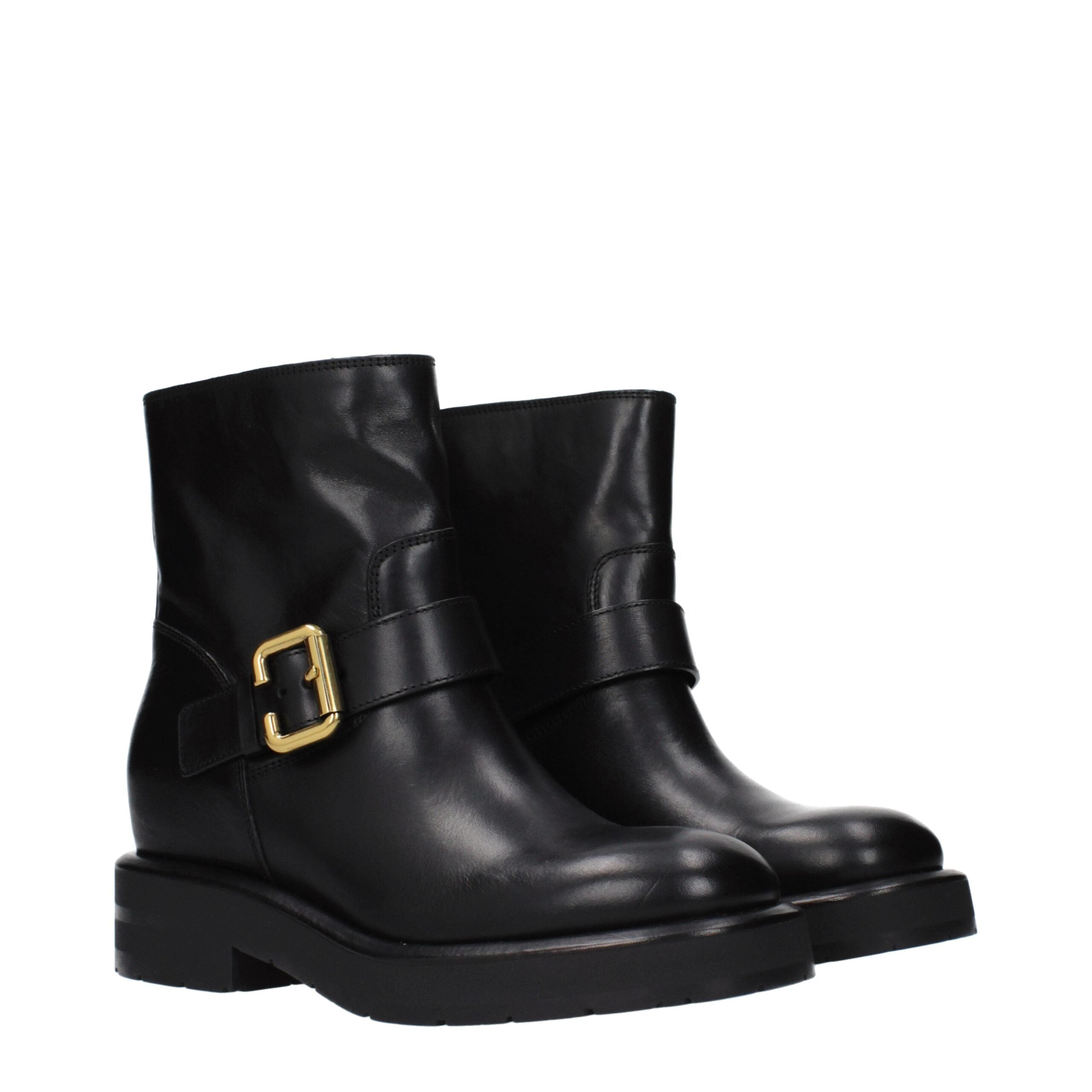 Chloé Black Leather Ankle Boots