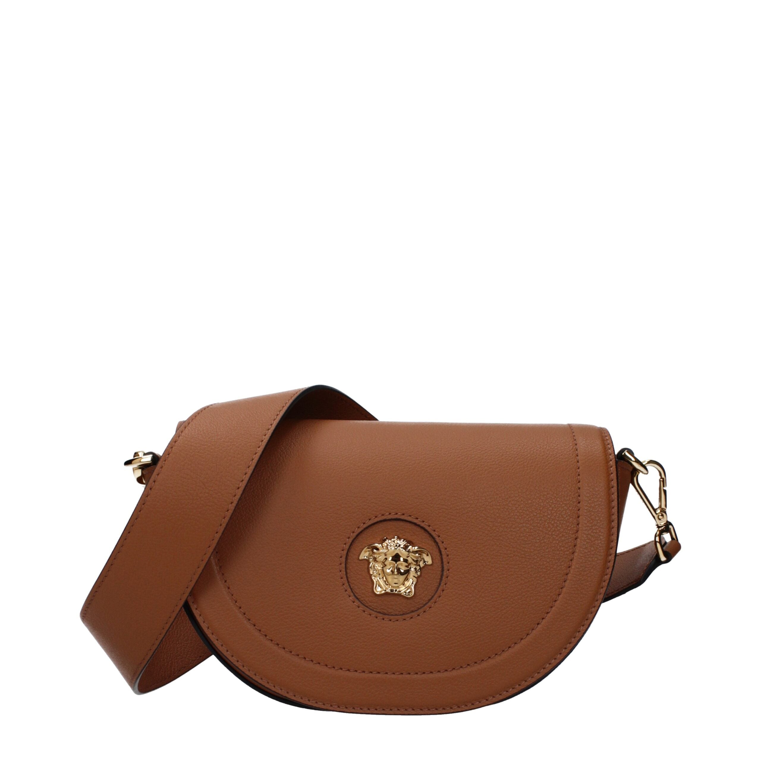Versace Brown Leather Crossbody Bag