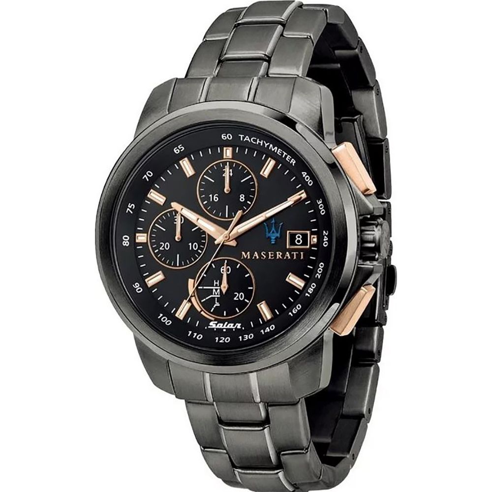 Maserati Black Stainless Steel Sport Watch
