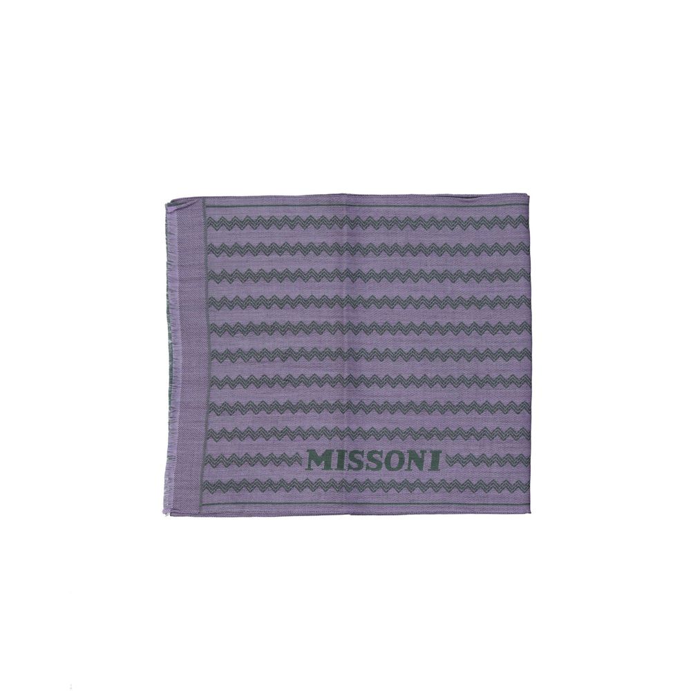 Missoni Purple Wool Scarf