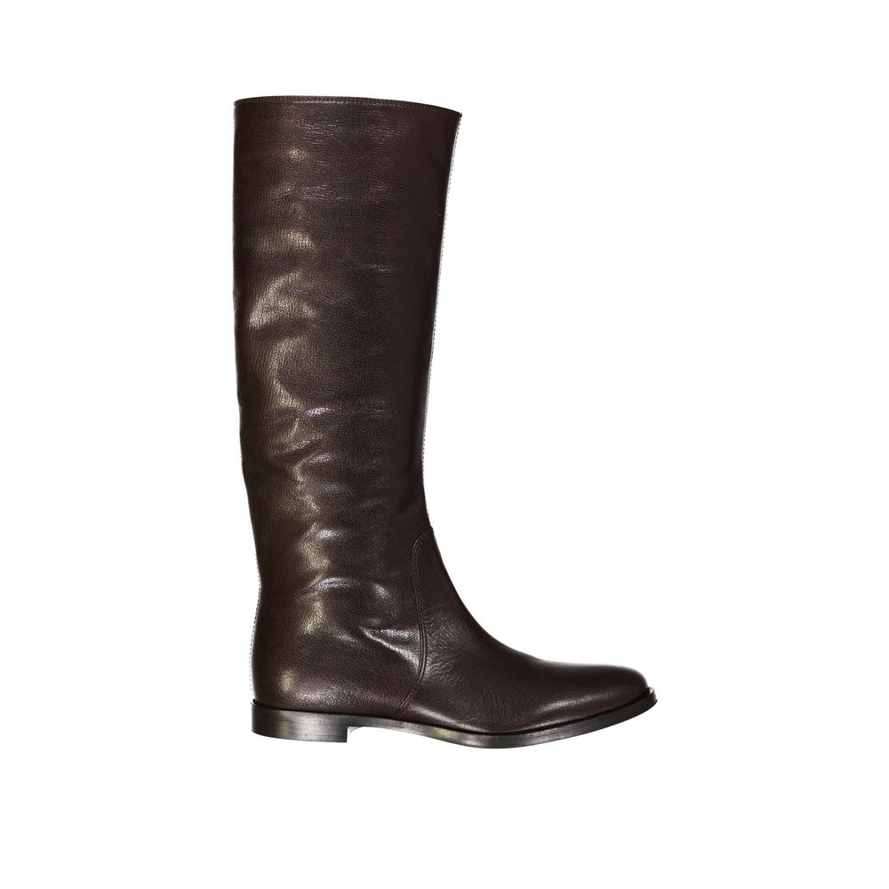 Sergio Rossi Brown Calfskin Over The Knee