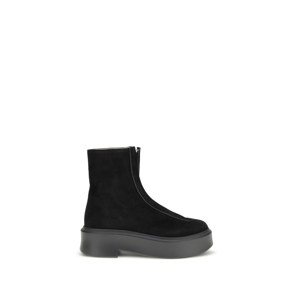 The Row Black Rubber Ankle Boots