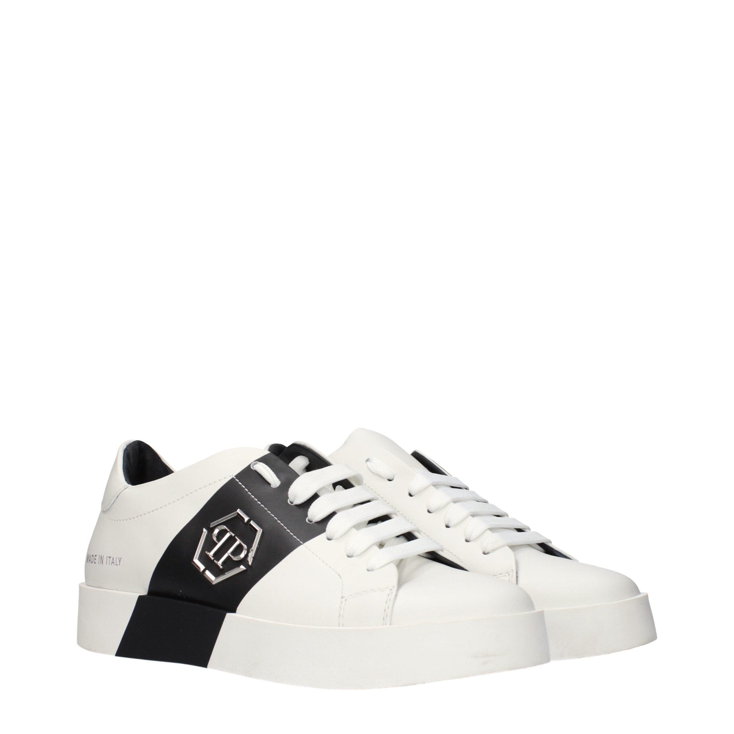 Philipp Plein White Leather Sneakers