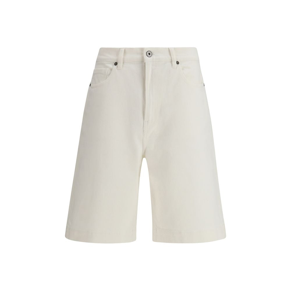 P.A.R.O.S.H. White Cotton Bermuda Shorts
