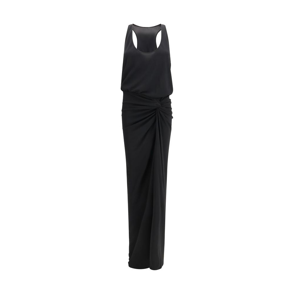 The Andamane Black Polyester Long Dress