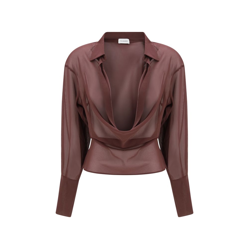 The Andamane Purple Silk Blouse