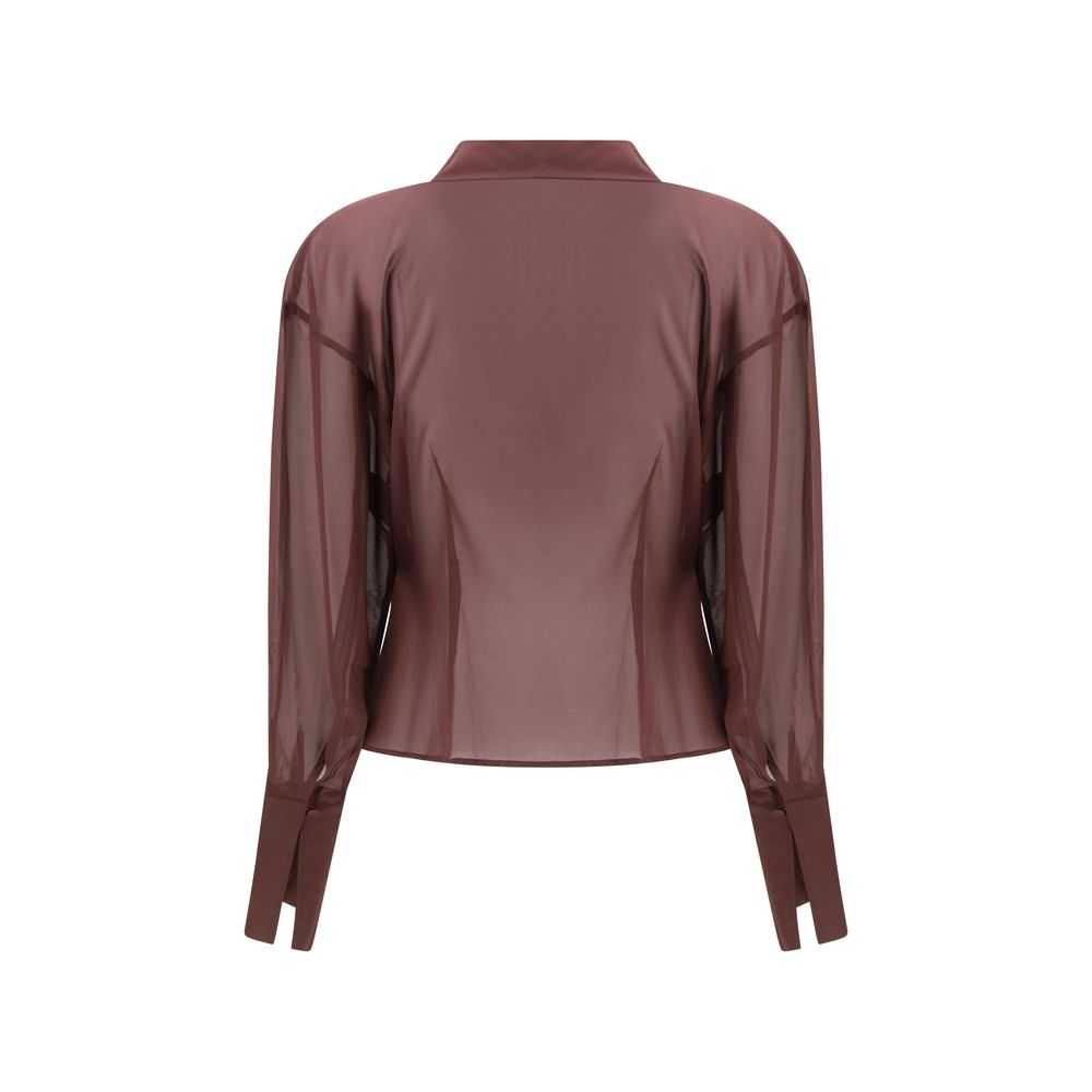 The Andamane Purple Silk Blouse