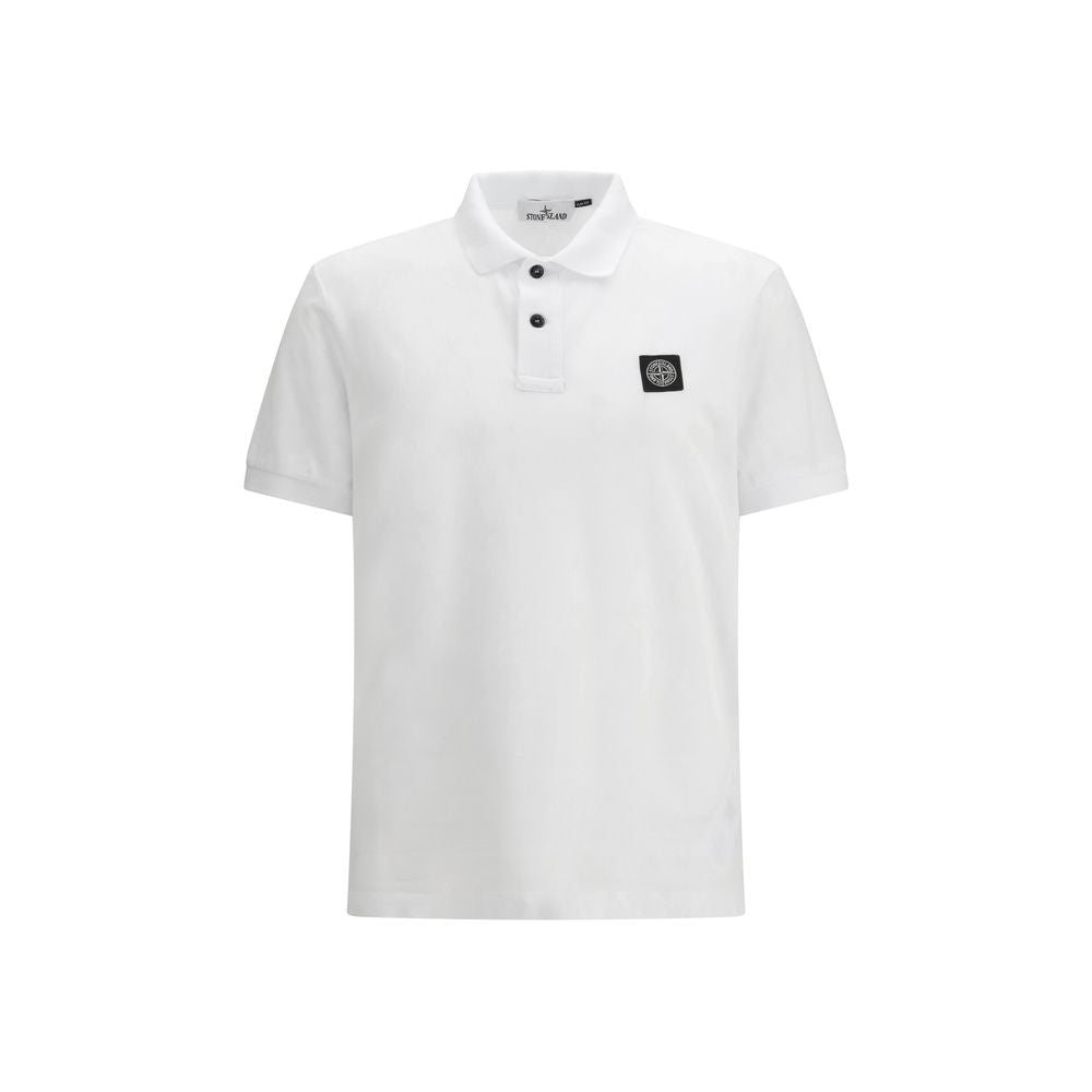 Stone Island White Cotton Polo Shirt