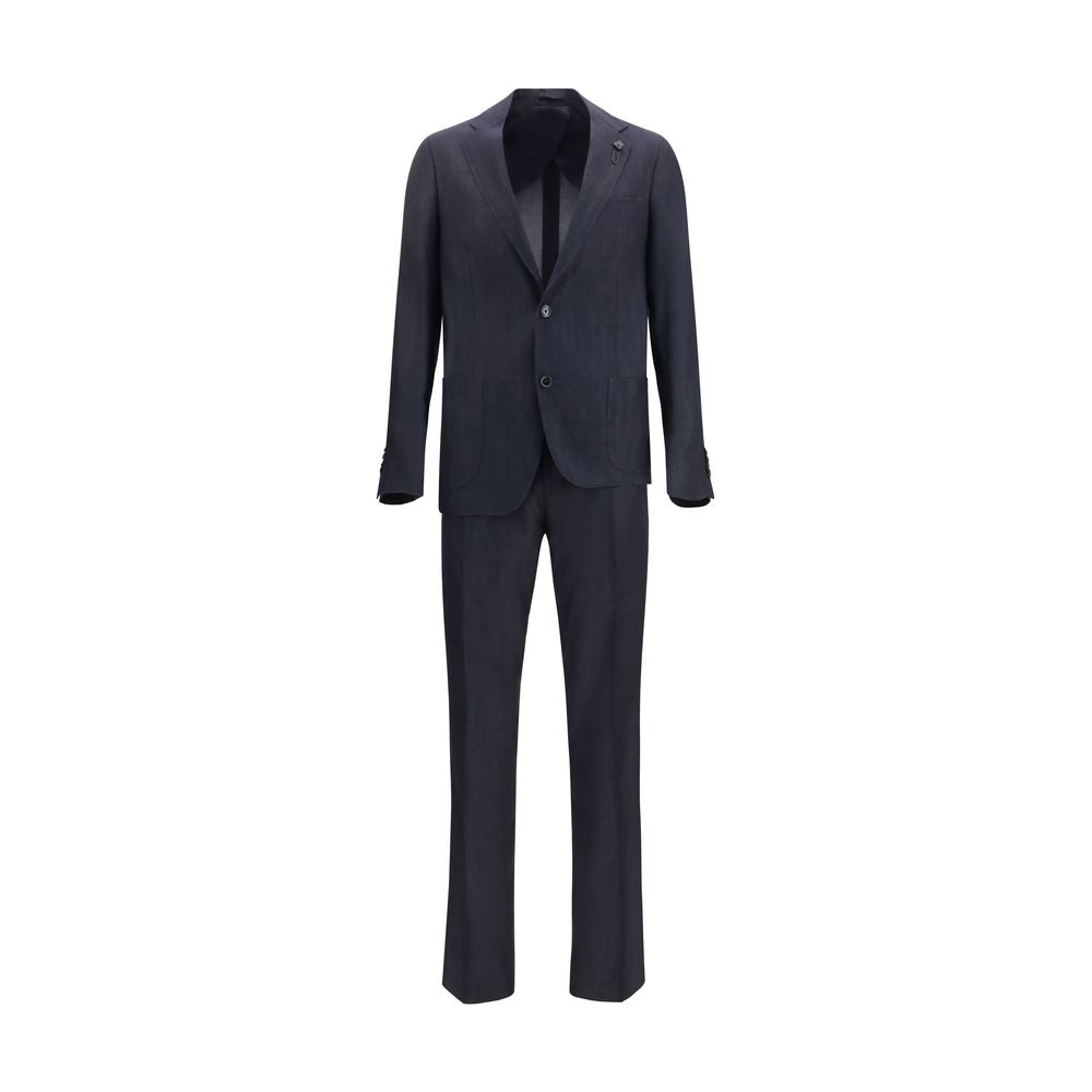 Lardini Blue Cotton Two-Piece Suit
