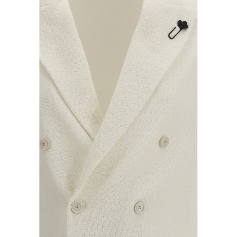 Lardini White Cotton Blazer