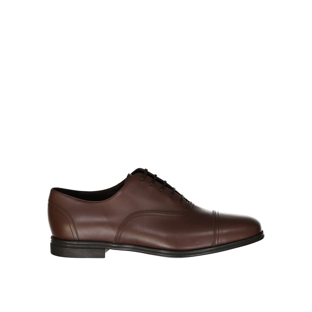 Salvatore Ferragamo Brown Leather Oxfords And Derbies
