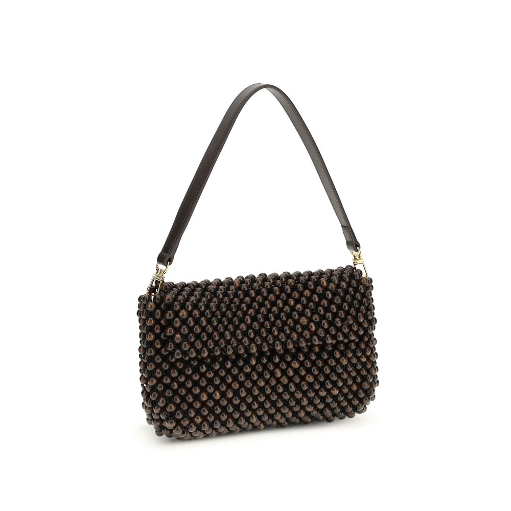 Staud Black Other Fibres Shoulder Bag