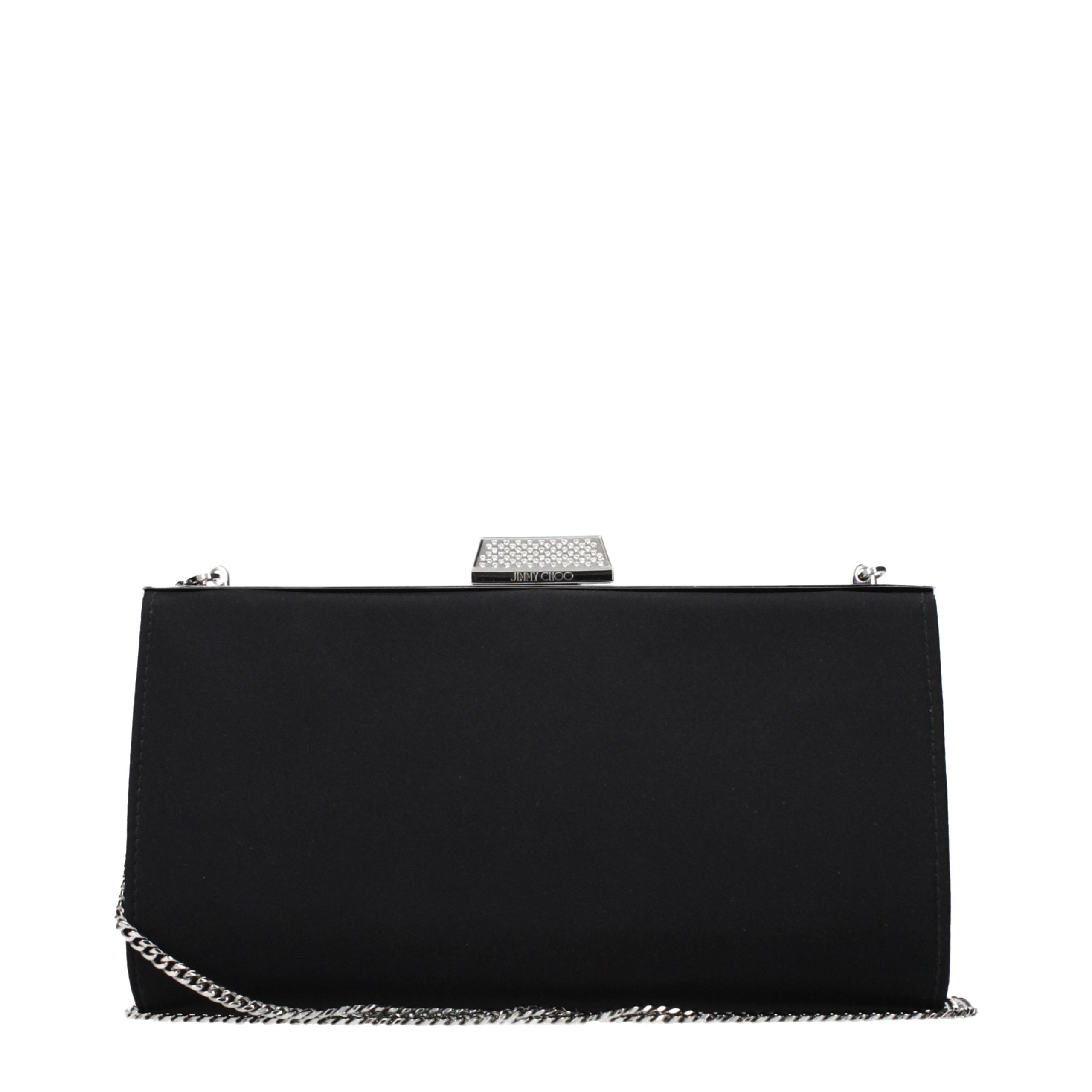 Jimmy Choo Black Satin Clutch Bag