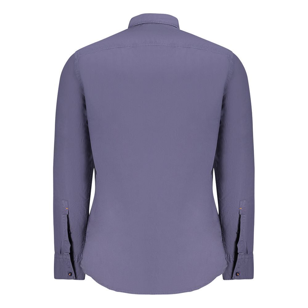 Hugo Boss Blue Cotton Men Shirt