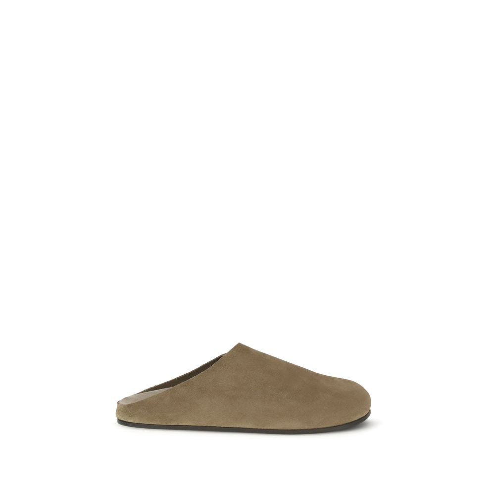 The Row Beige Calf Leather Bos Taurus Mules