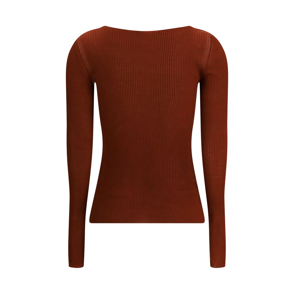 Petar Petrov Orange Silk Long Sleeve T-Shirt