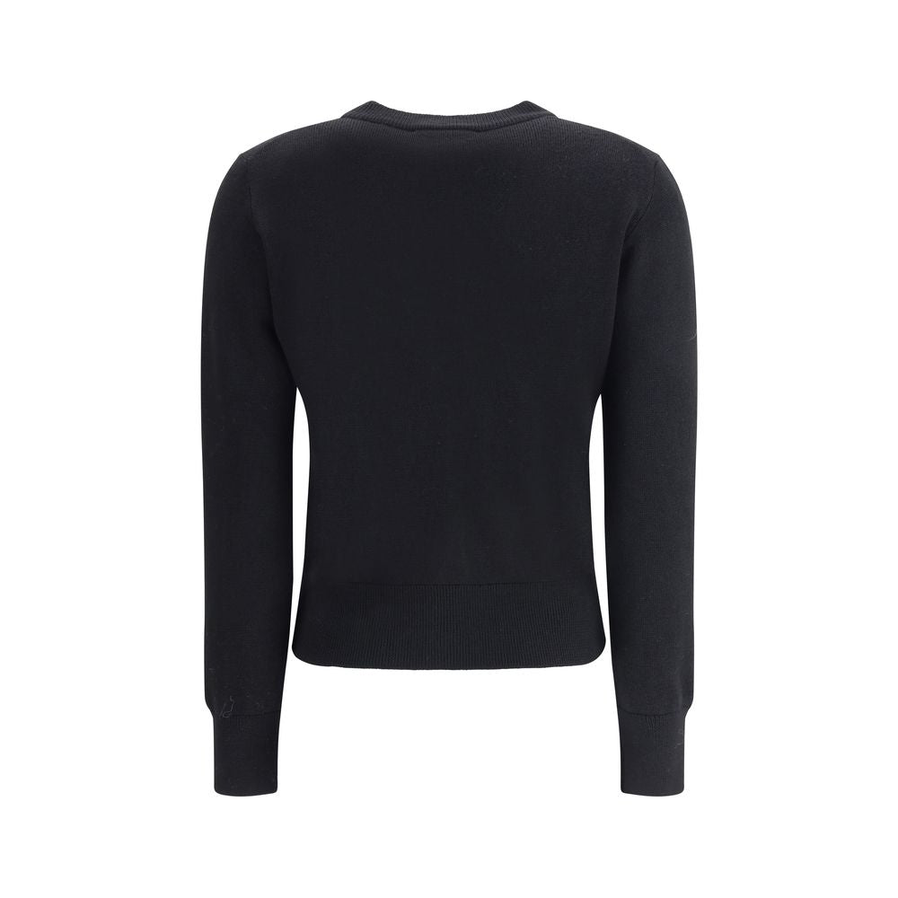 Ami Paris Black Merino Wool Cardigan