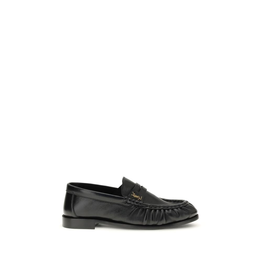 Saint Laurent Black Lamb Ovis Aries Slip-On Loafers