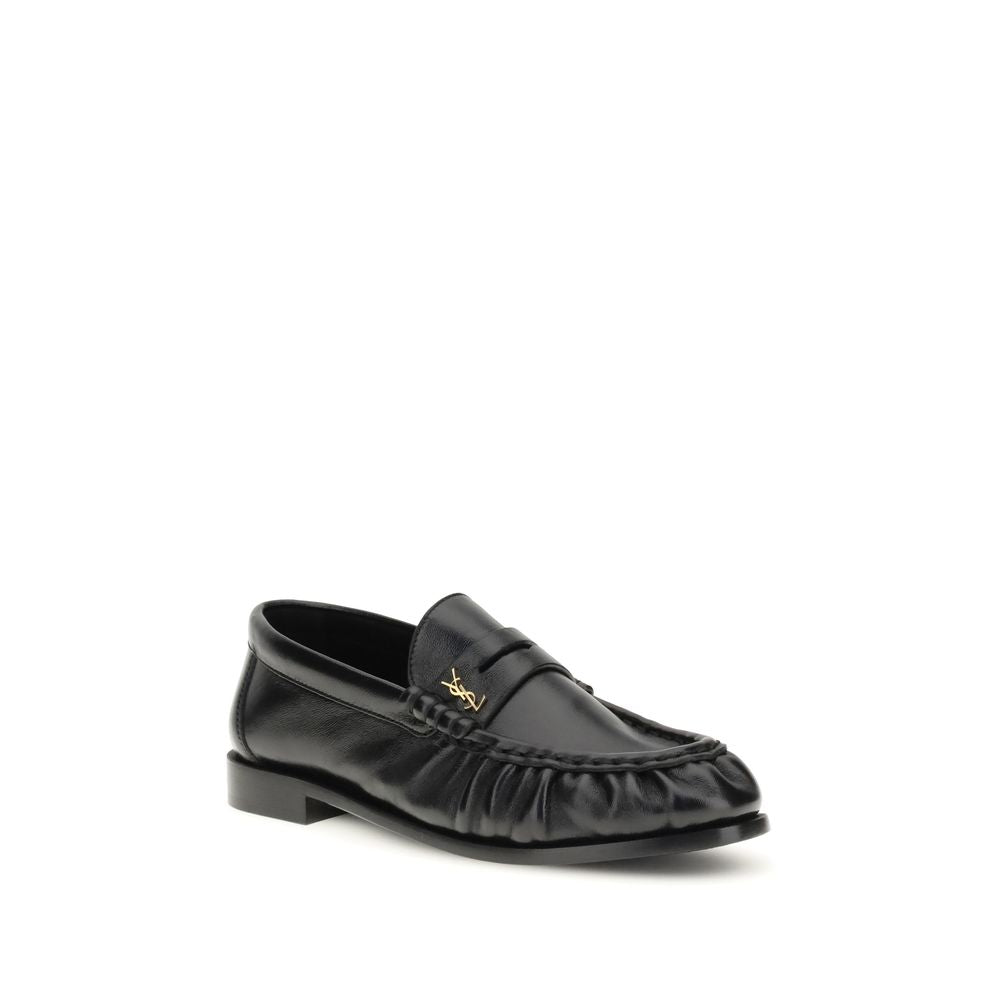 Saint Laurent Black Lamb Ovis Aries Slip-On Loafers