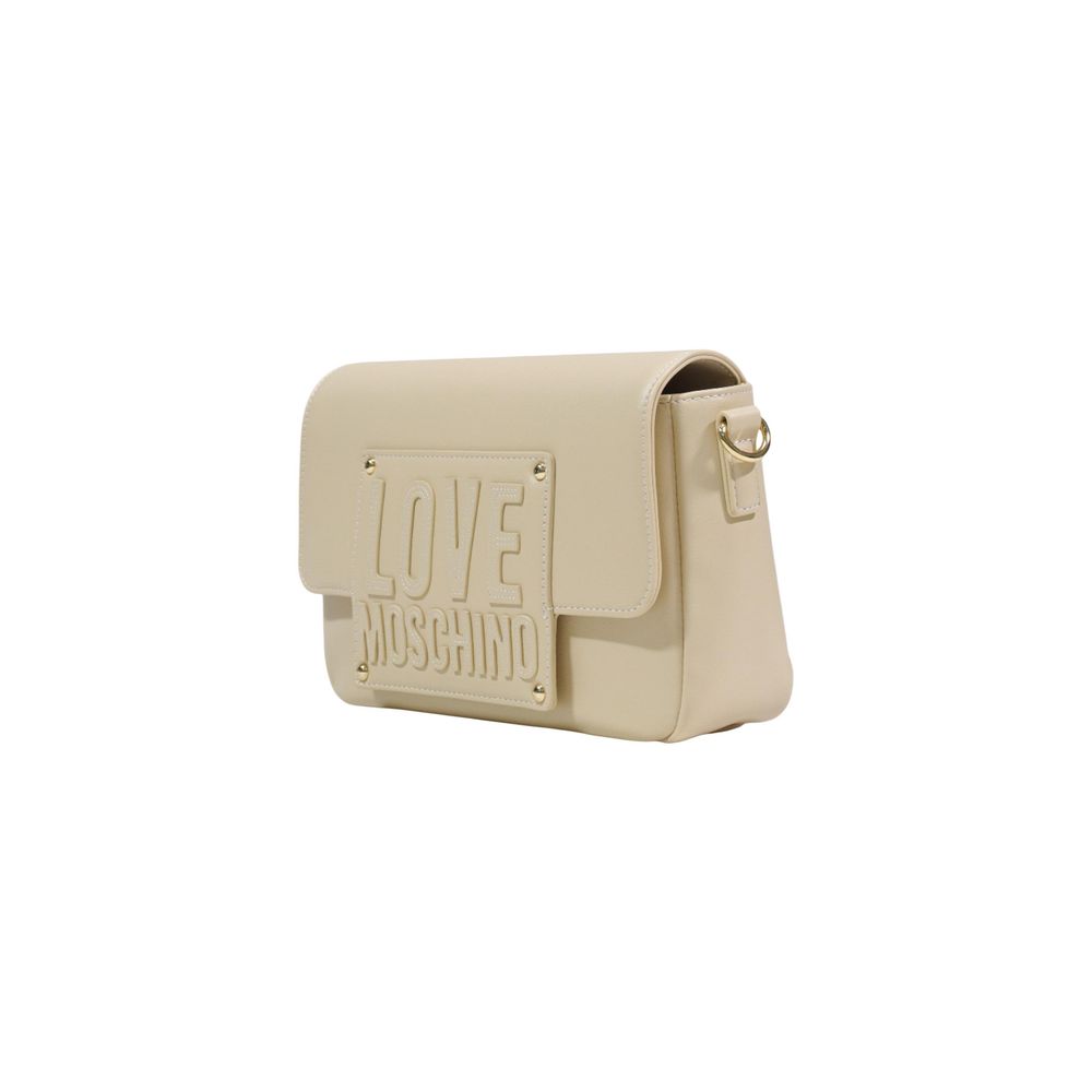 Love Moschino Cream Polyethylene Handbag