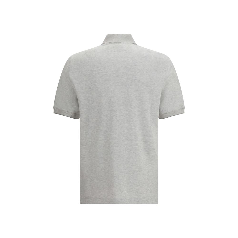 Brunello Cucinelli Gray Cotton Polo Shirt