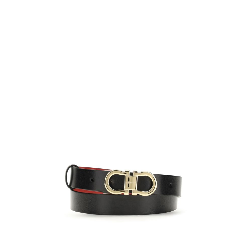 Ferragamo Black Calf Leather Bos Taurus Regular Belt display picture 2