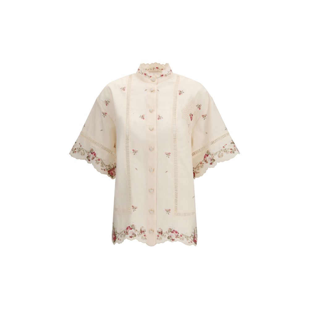 Zimmermann Beige Linen Pattern Shirt