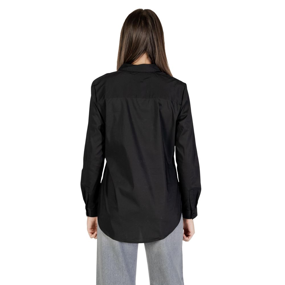 Jacqueline De Yong Black Cotton Blouse