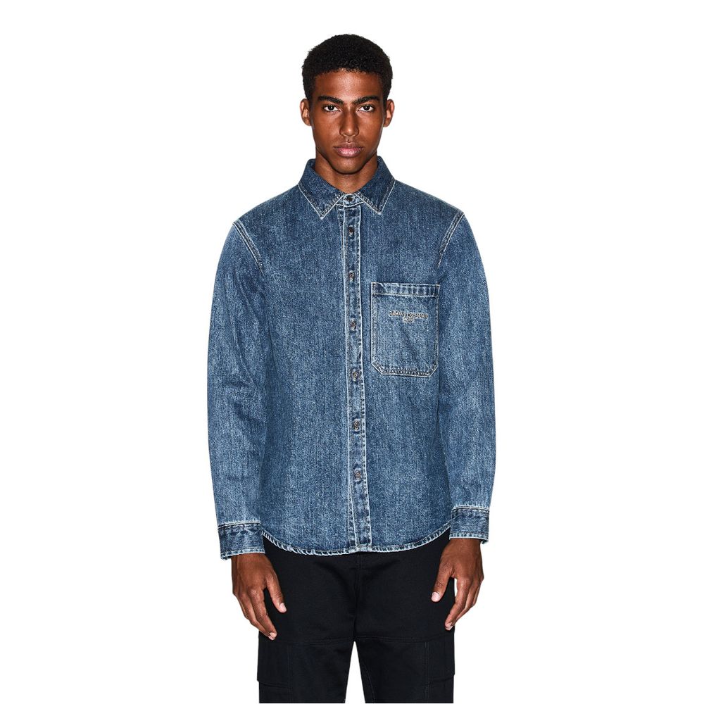 Armani Exchange Blue Denim Shirt