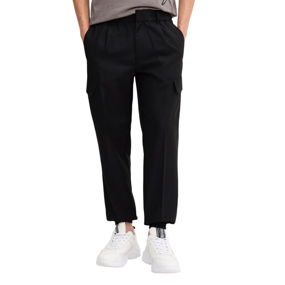 Armani Exchange Black Polyester Casual Pants