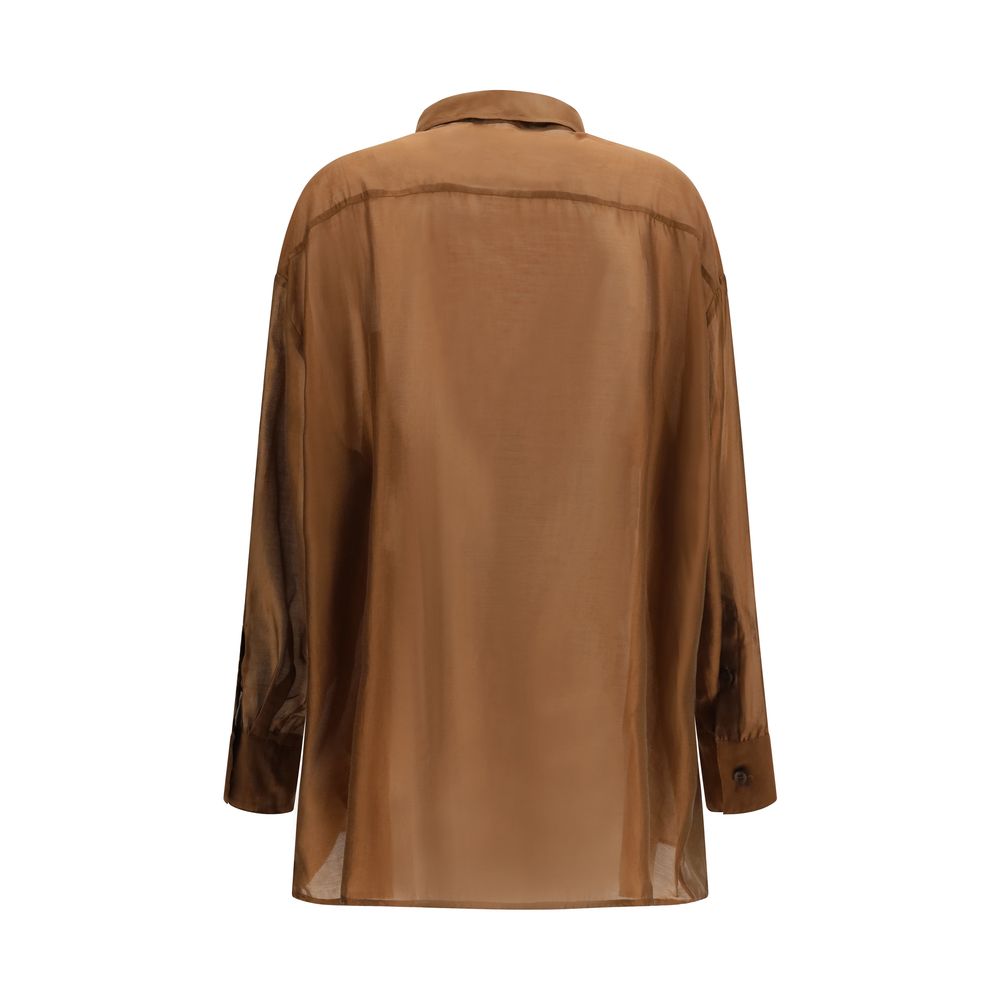 The Latest Brown Lycra Dress Shirt