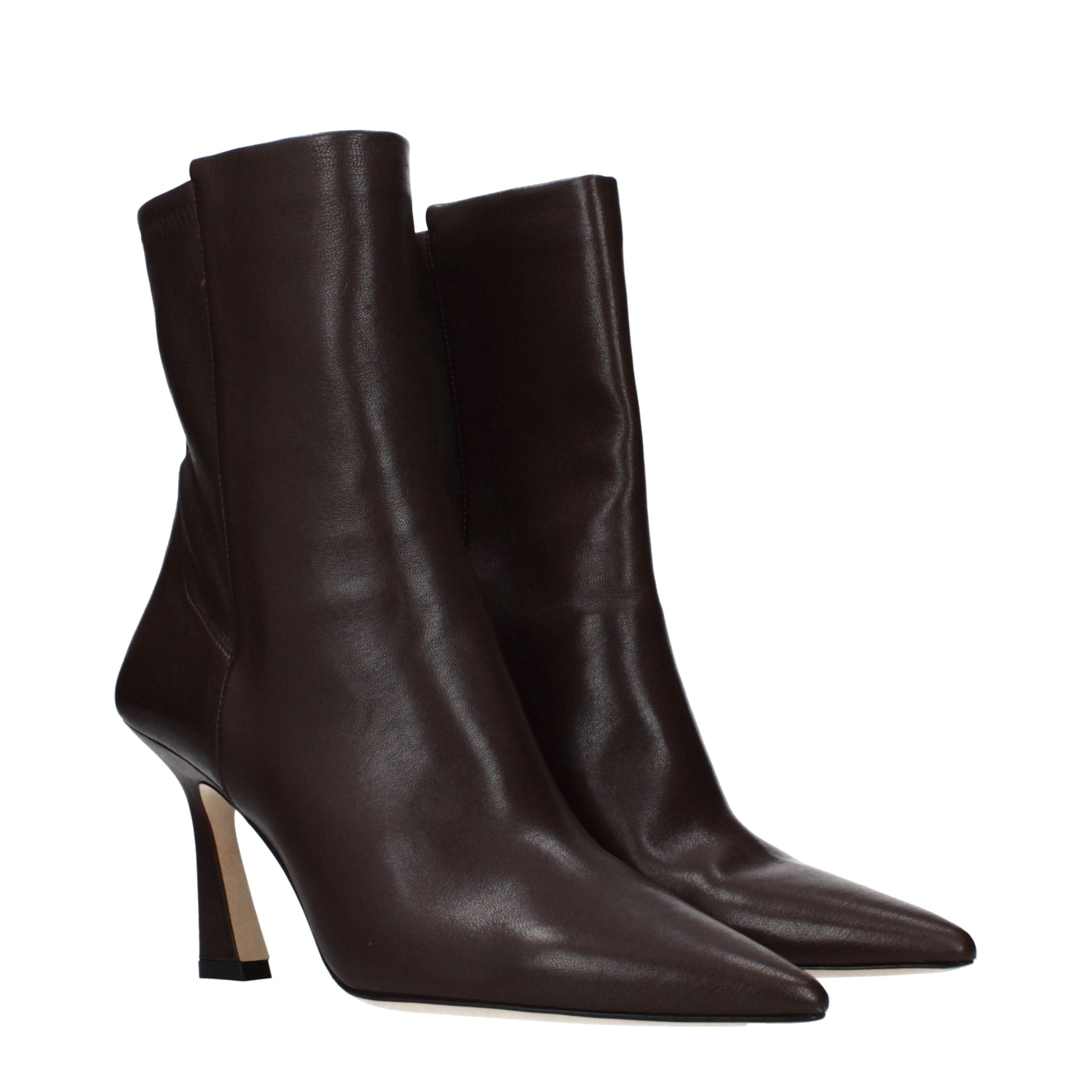 Stuart Weitzman Brown Leather Ankle Boots