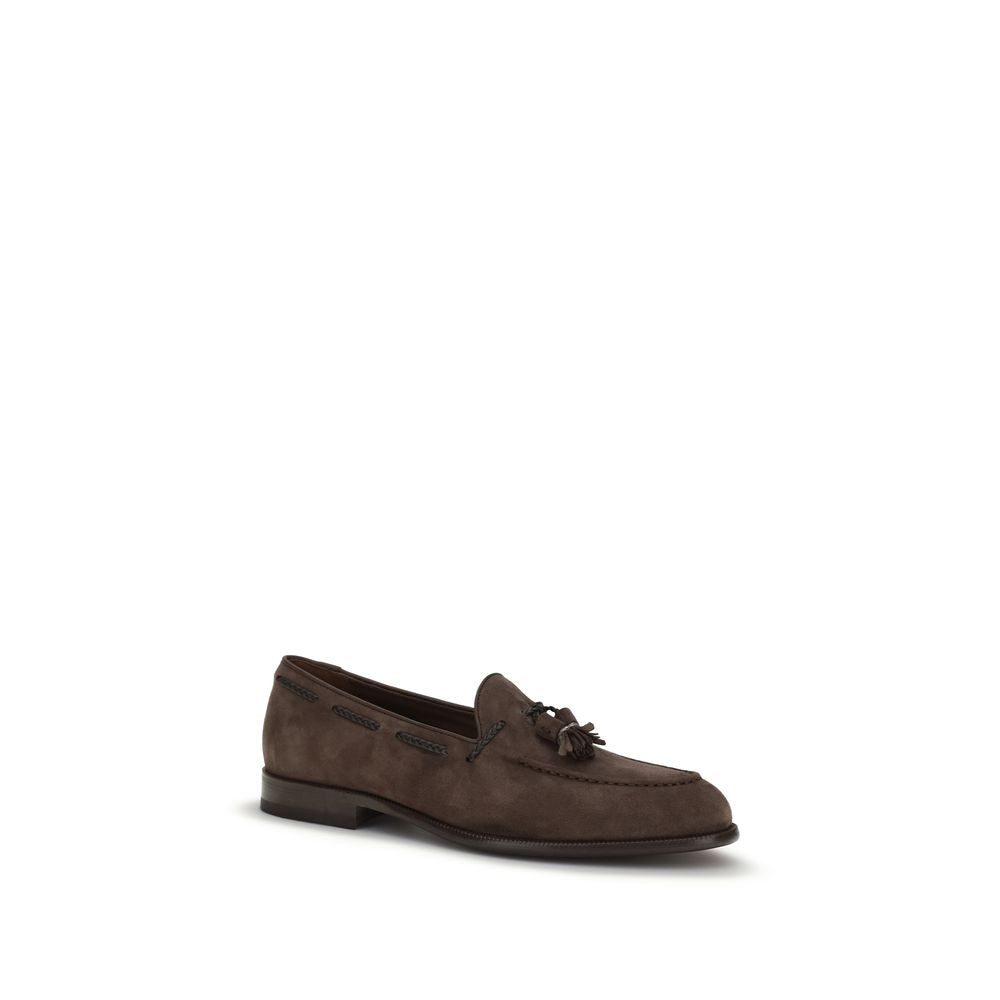 Fratelli Rossetti Brown Calf Leather Bos Taurus Slip-On Loafers
