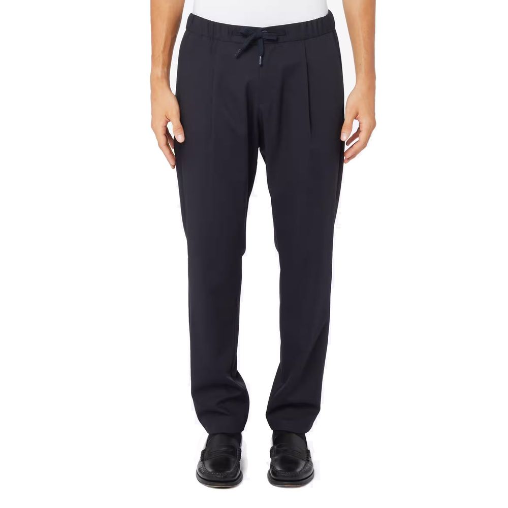 Herno Blue Virgin Wool Casual Pants