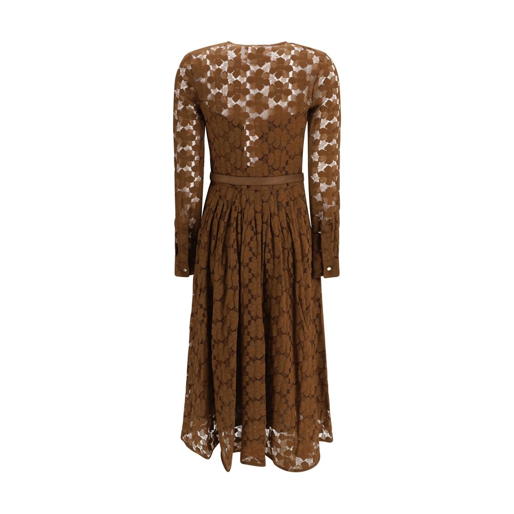 Max Mara Brown Polyamide Cocktail Dress