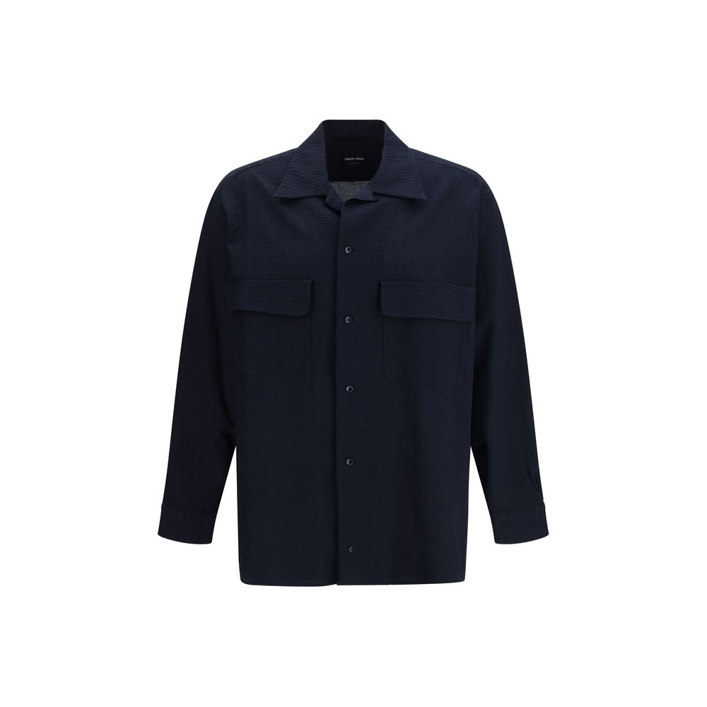 Giorgio Armani Blue Cotton Shirt