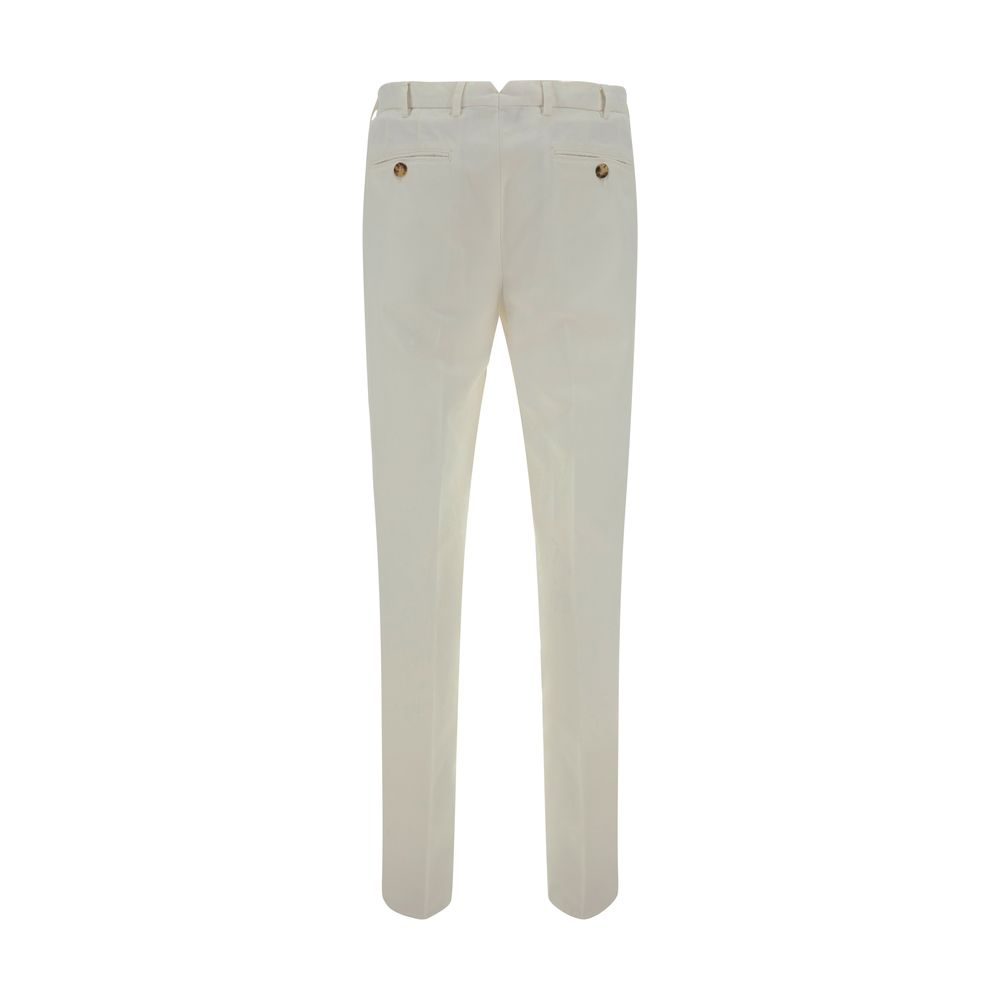 Brunello Cucinelli White Cotton Casual Pants