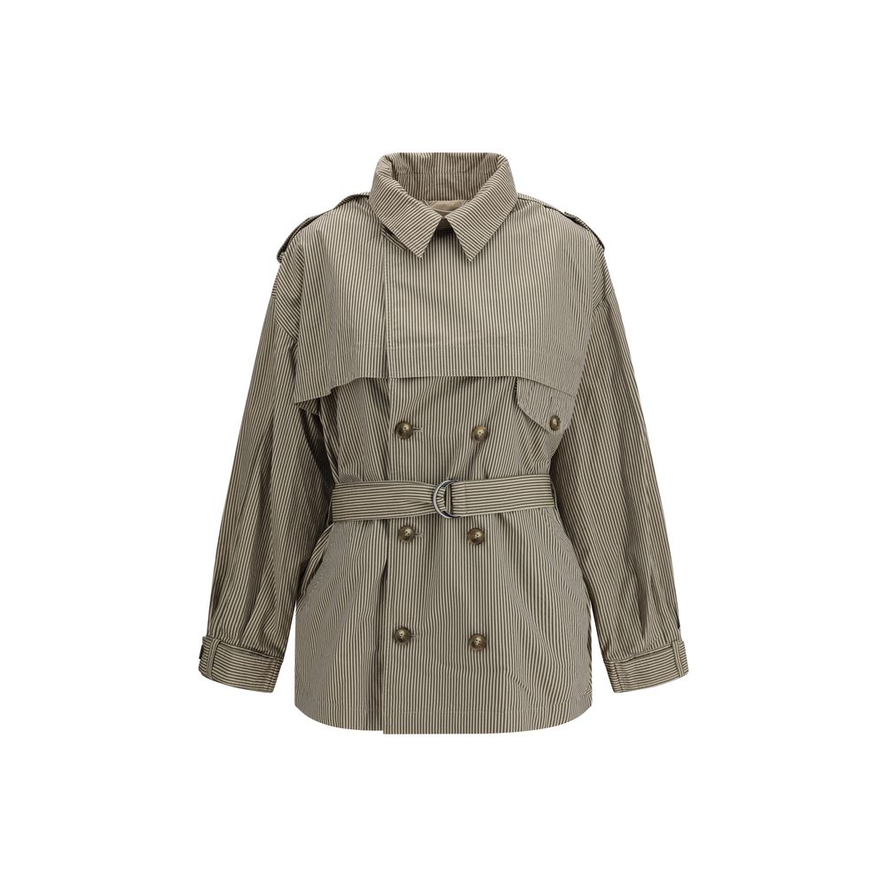 Marant Etoile Bicolor Cotton Trench Coat