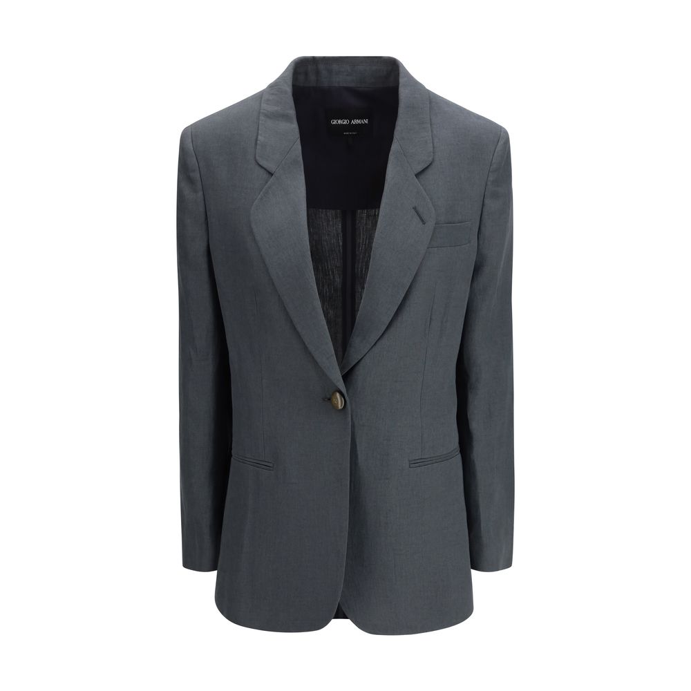 Giorgio Armani Gray Linen Jackets And Coat
