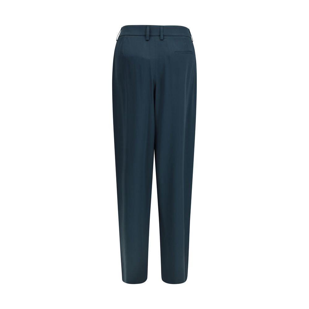 Giorgio Armani Blue Silk Casual Pants