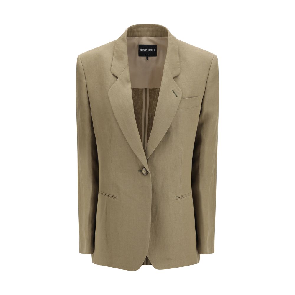 Giorgio Armani Brown Linen Coat