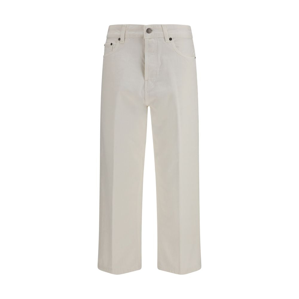 Haikure White Cotton Relaxed Fit Jeans