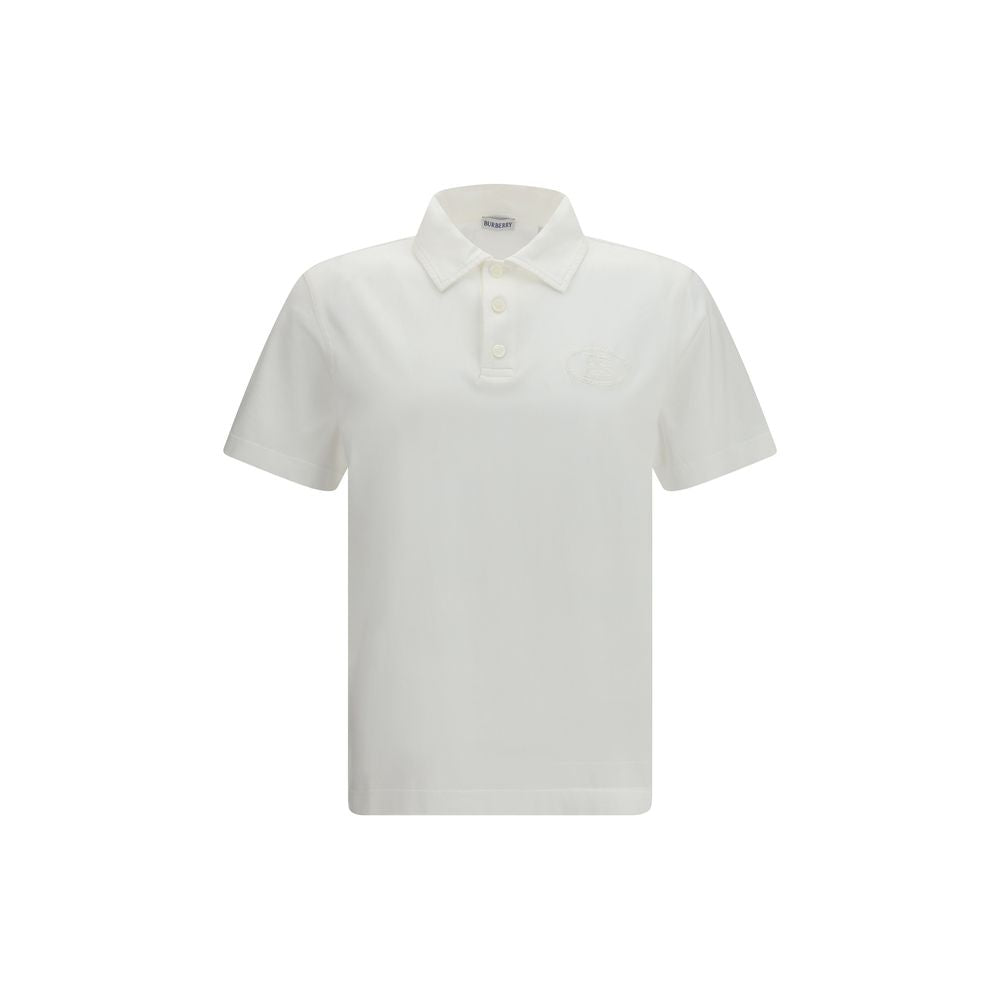Burberry White Cotton Polo Shirt