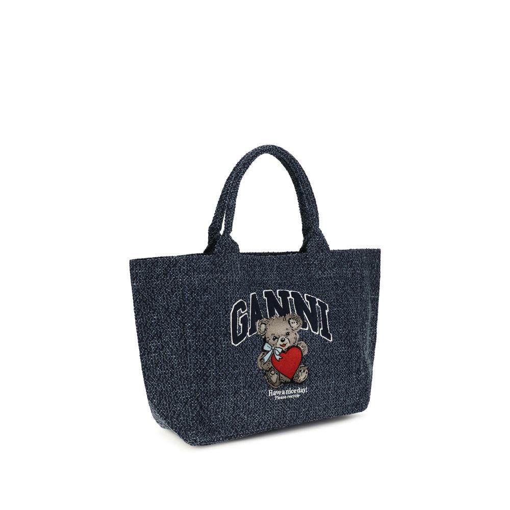 Ganni Blue Cotton Shoulder Bag