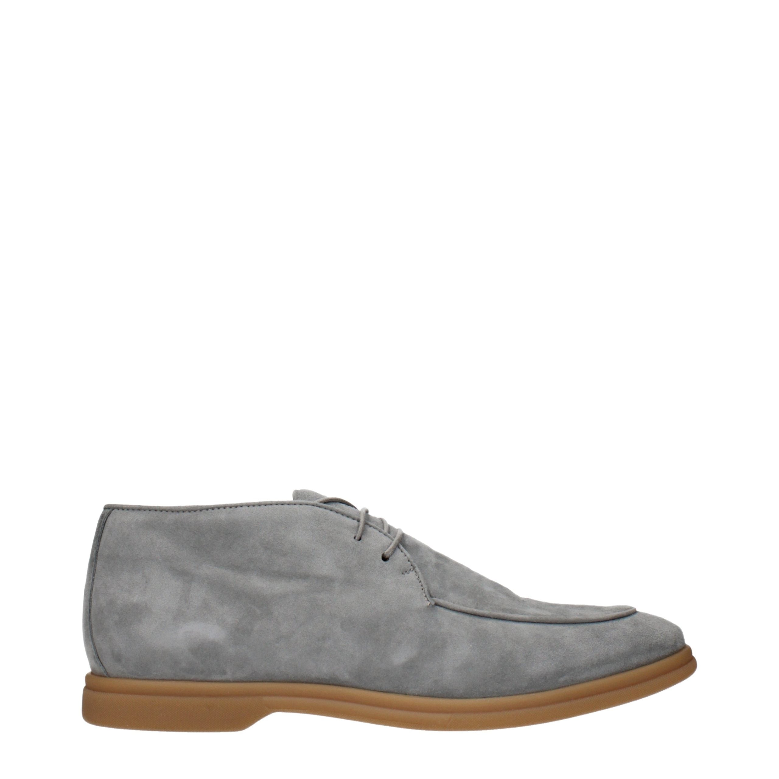 Eleventy Gray Leather Oxfords And Derbies