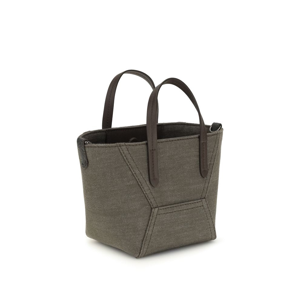 Brunello Cucinelli Bicolor Fabric Handbag