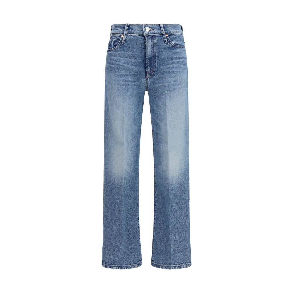 Mother Denim Blue Cotton Straight-Leg Jeans