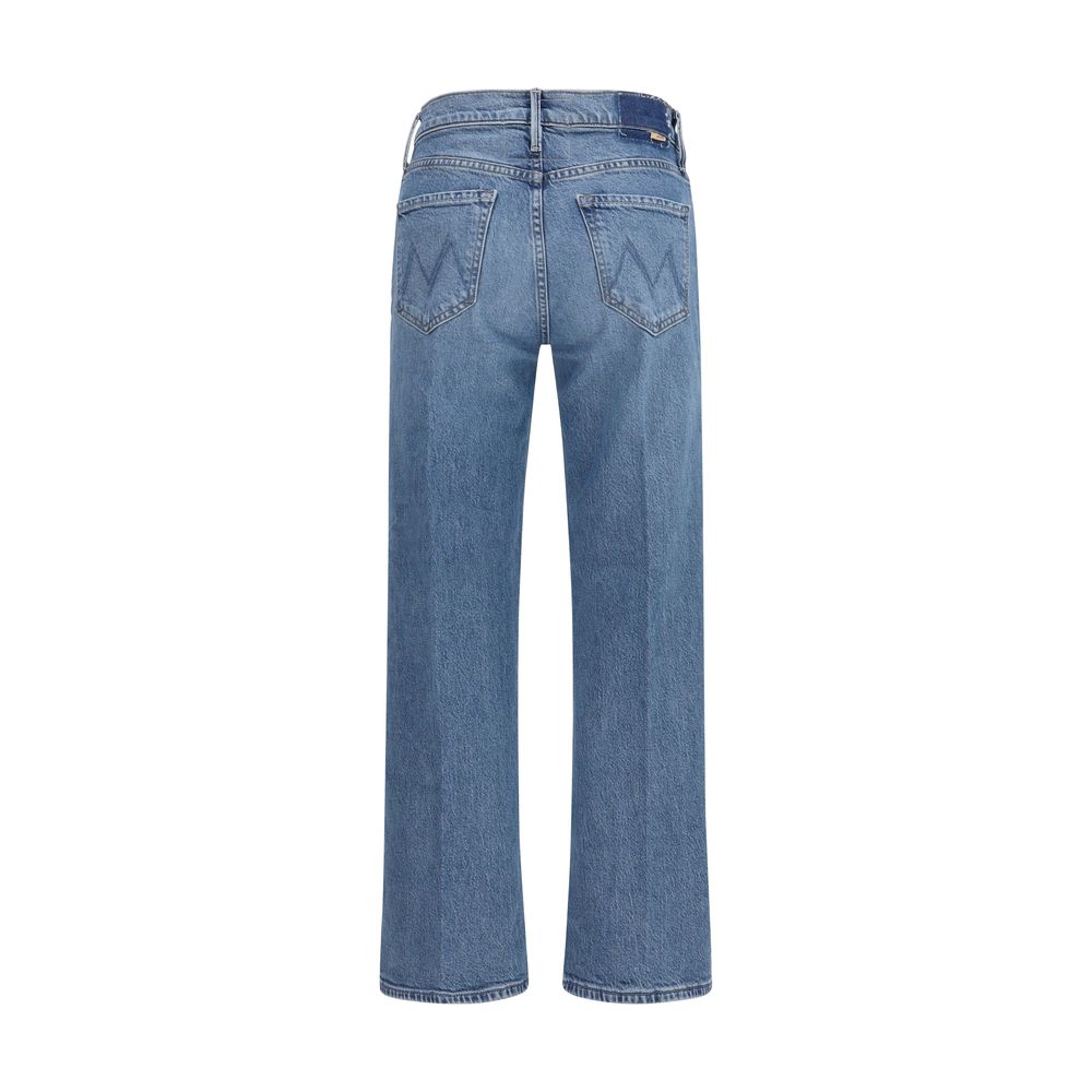 Mother Denim Blue Cotton Straight-Leg Jeans
